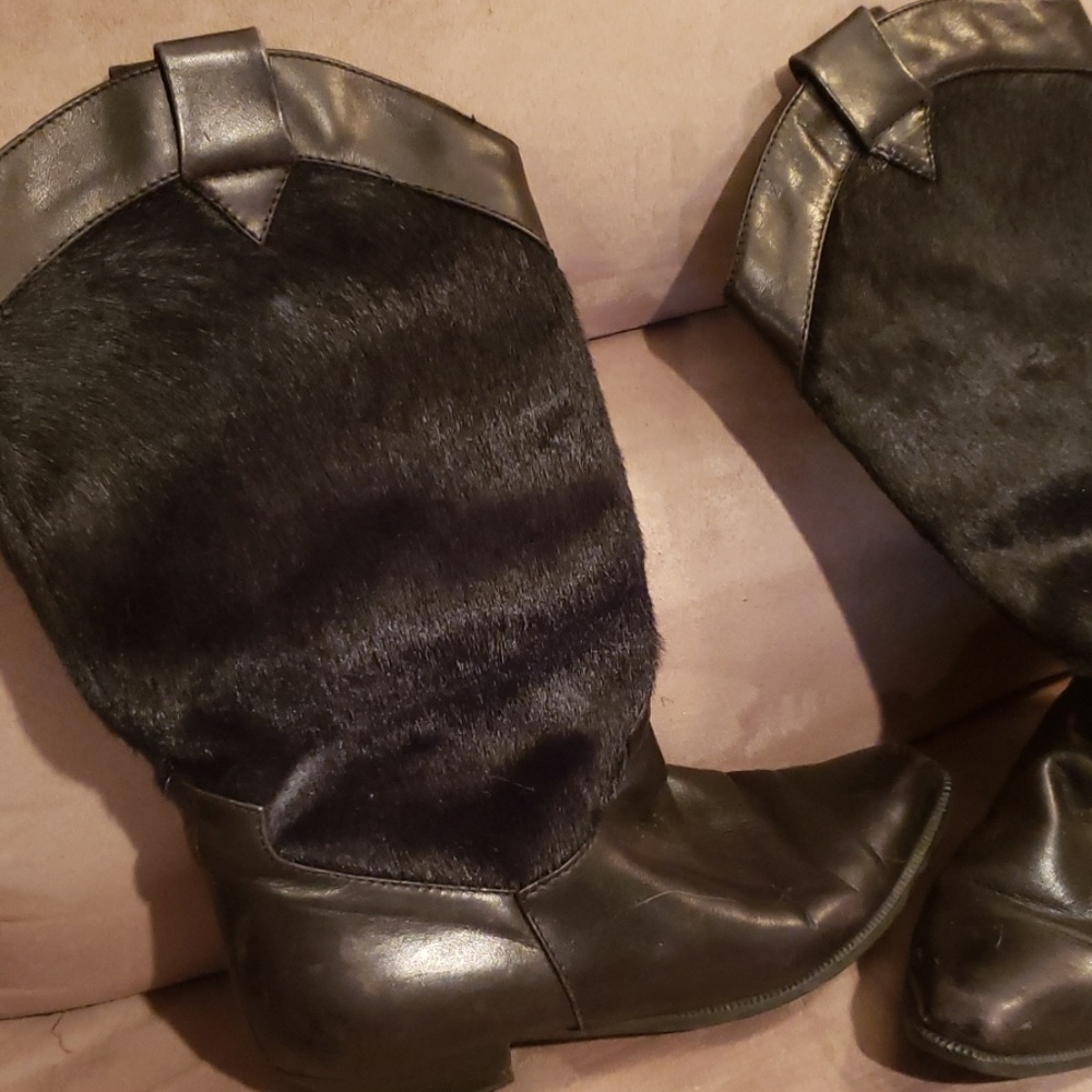 Lamponi handmade leather and fur cowboy boots